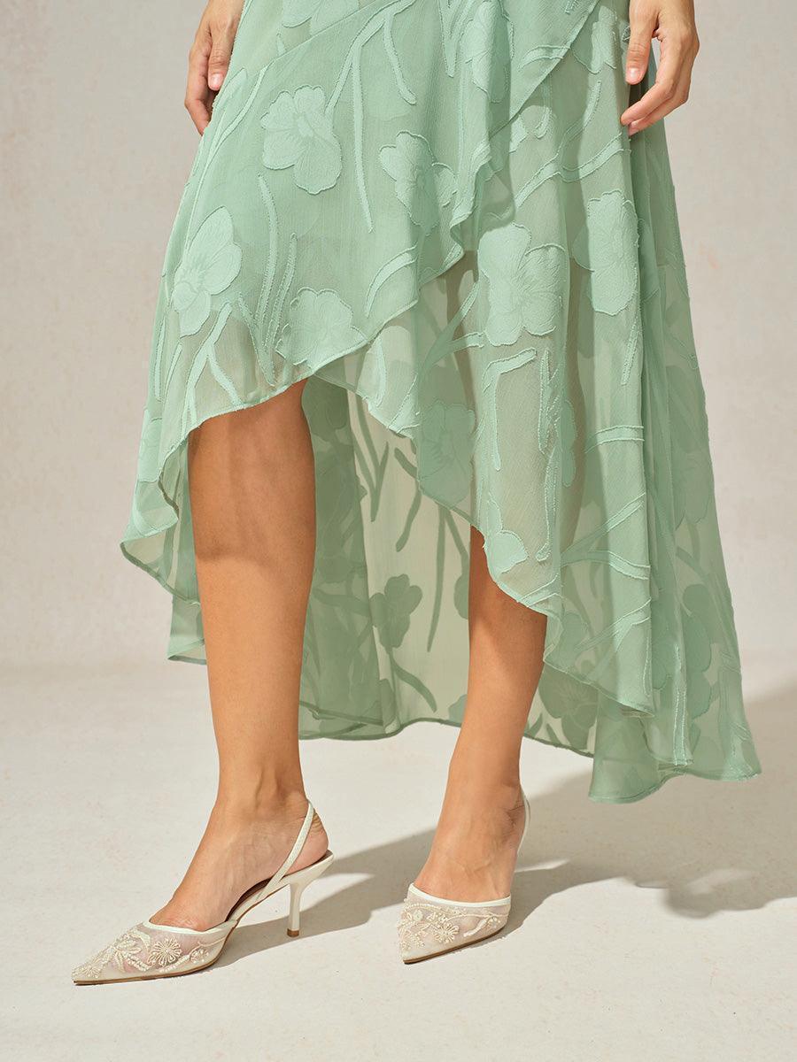 Maxikleid aus Satin mit Batikmuster