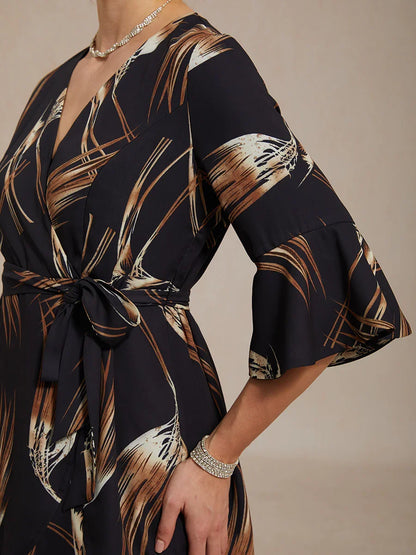 花卉雪紡層次下擺上衣