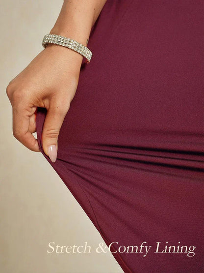 Robe trapèze en dentelle rosette ornée de paillettes