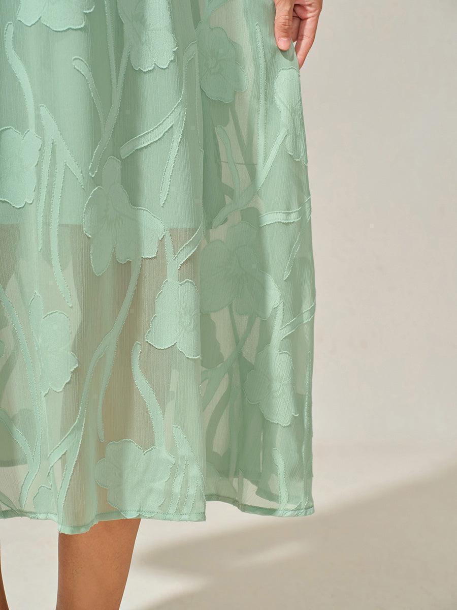 Ruffle Flutter Lace Maxi Dress