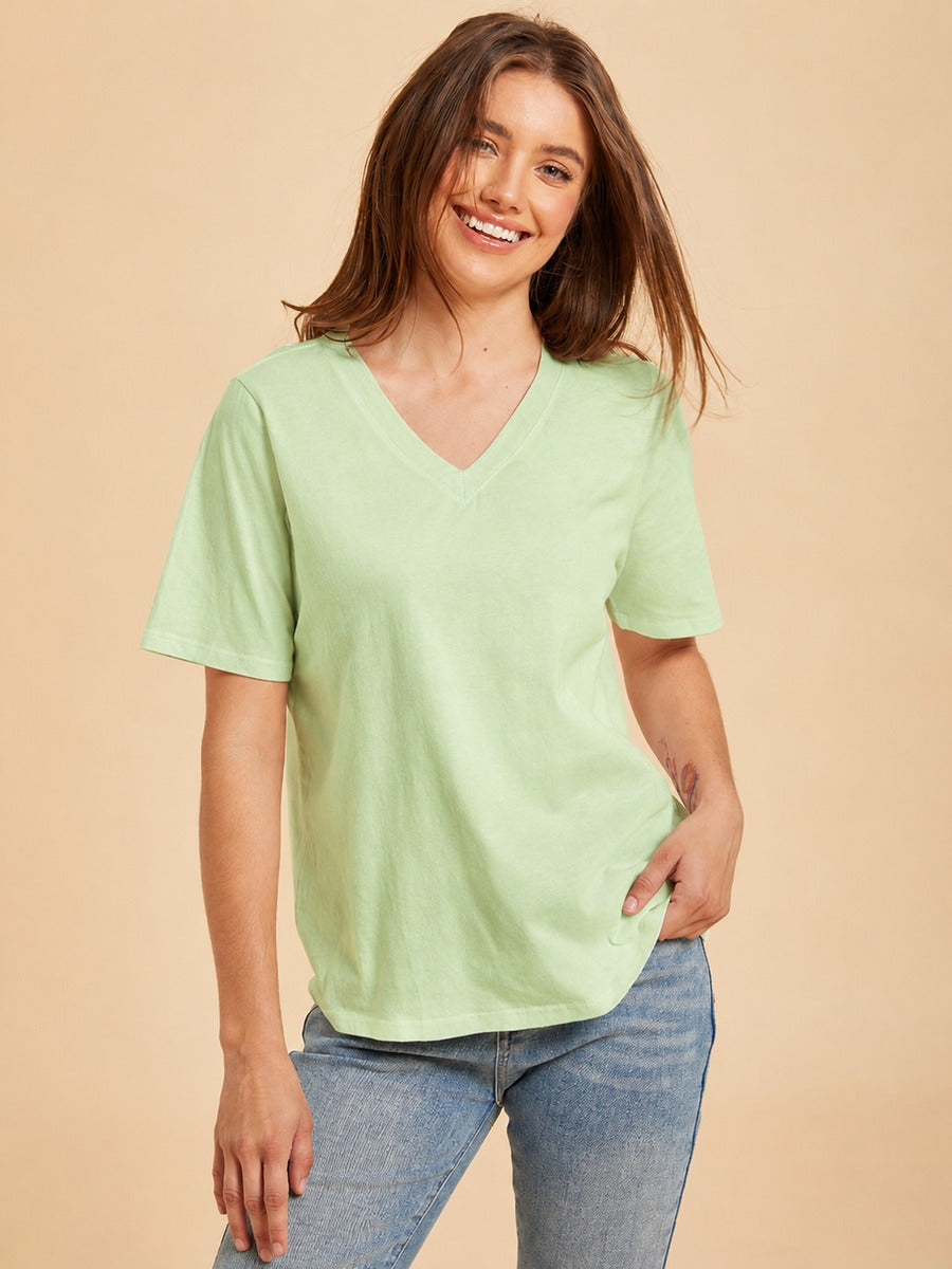 100% Cotton V Neck Tee