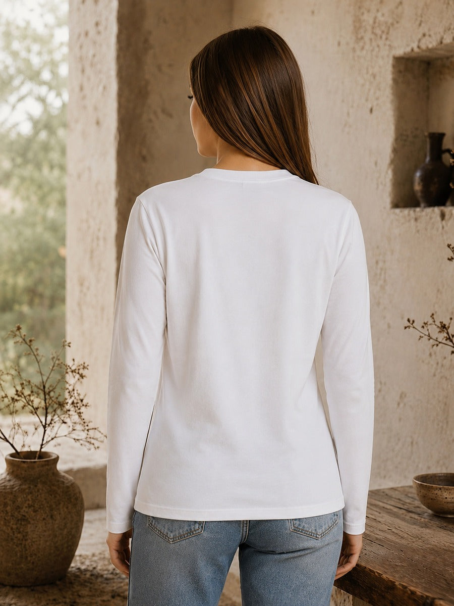 Women's 100% Cotton Crew Neck Tees