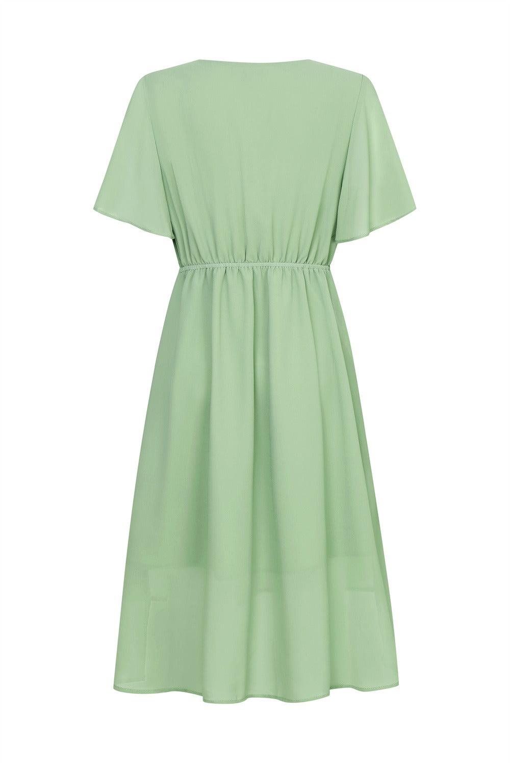 Elegant Pastel Green A-Line Chiffon Dress