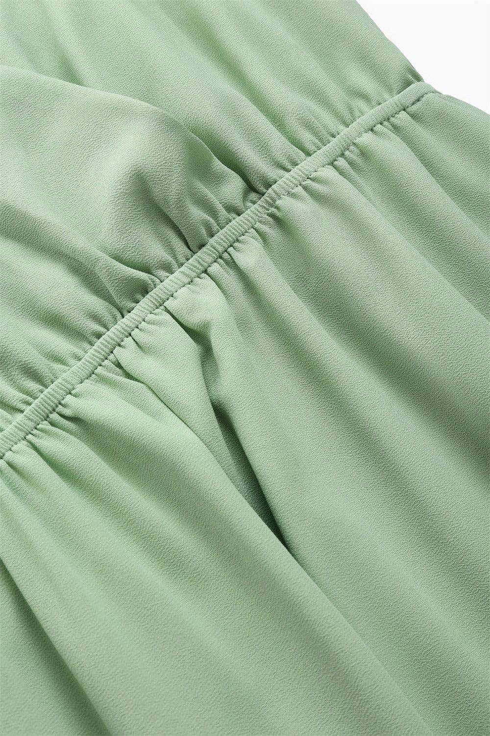 Elegant Pastel Green A-Line Chiffon Dress