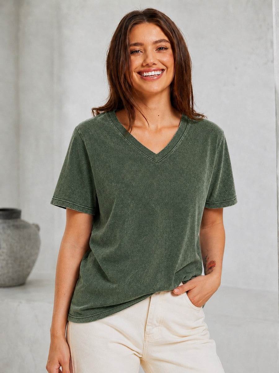 V Neck 100% Cotton Top