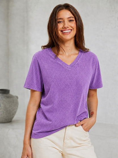 100% Cotton V Neck Tee