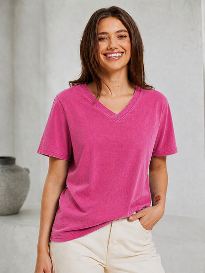 100% Cotton V Neck Tee
