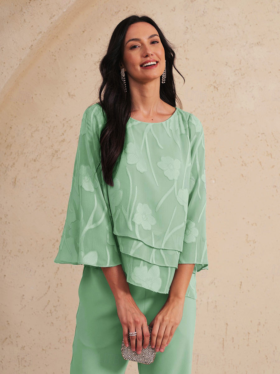Chiffon Bloemenlaagjes Blouse