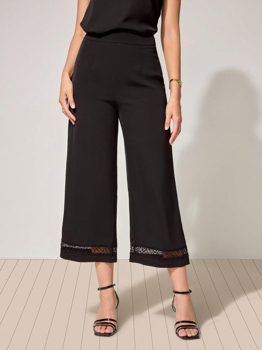 Mid-Waist Wide-Leg Trousers