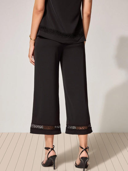 Mid-Waist Wide-Leg Trousers