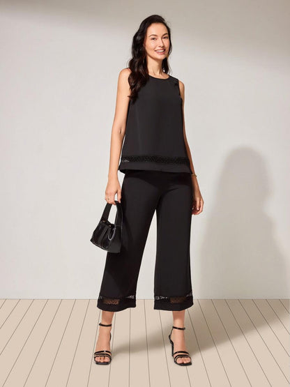 Mid-Waist Wide-Leg Trousers