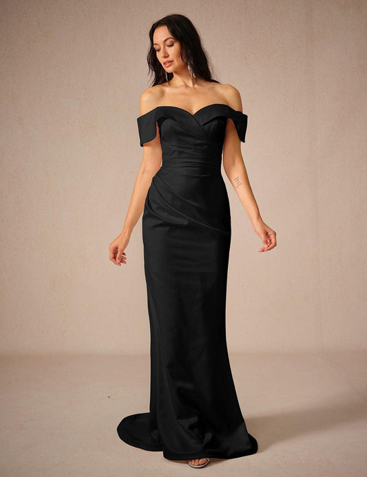 A-Line Sweetheart Cap Sleeve Ruched Taffeta Wedding Dress