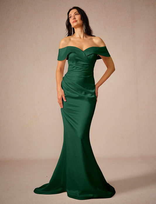 A-Line Sweetheart Cap Sleeve Ruched Taffeta Wedding Dress