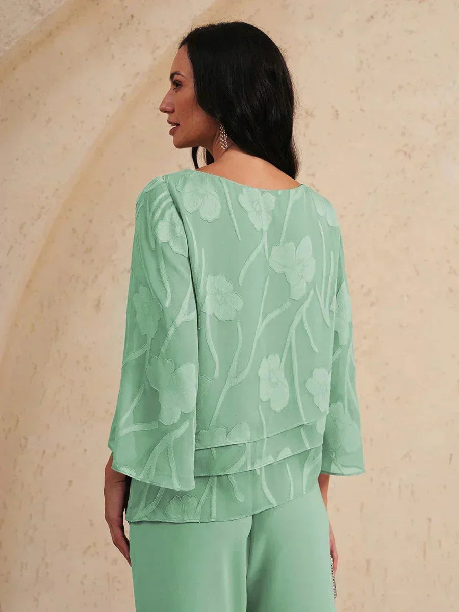 Chiffon Bloemenlaagjes Blouse