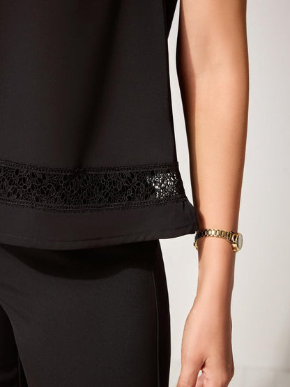 Lace-Trimmed Satin Tank Top Cardigan Set