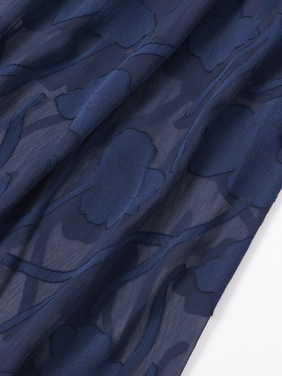 Maxikleid mit Rüschen und flatternder Spitze