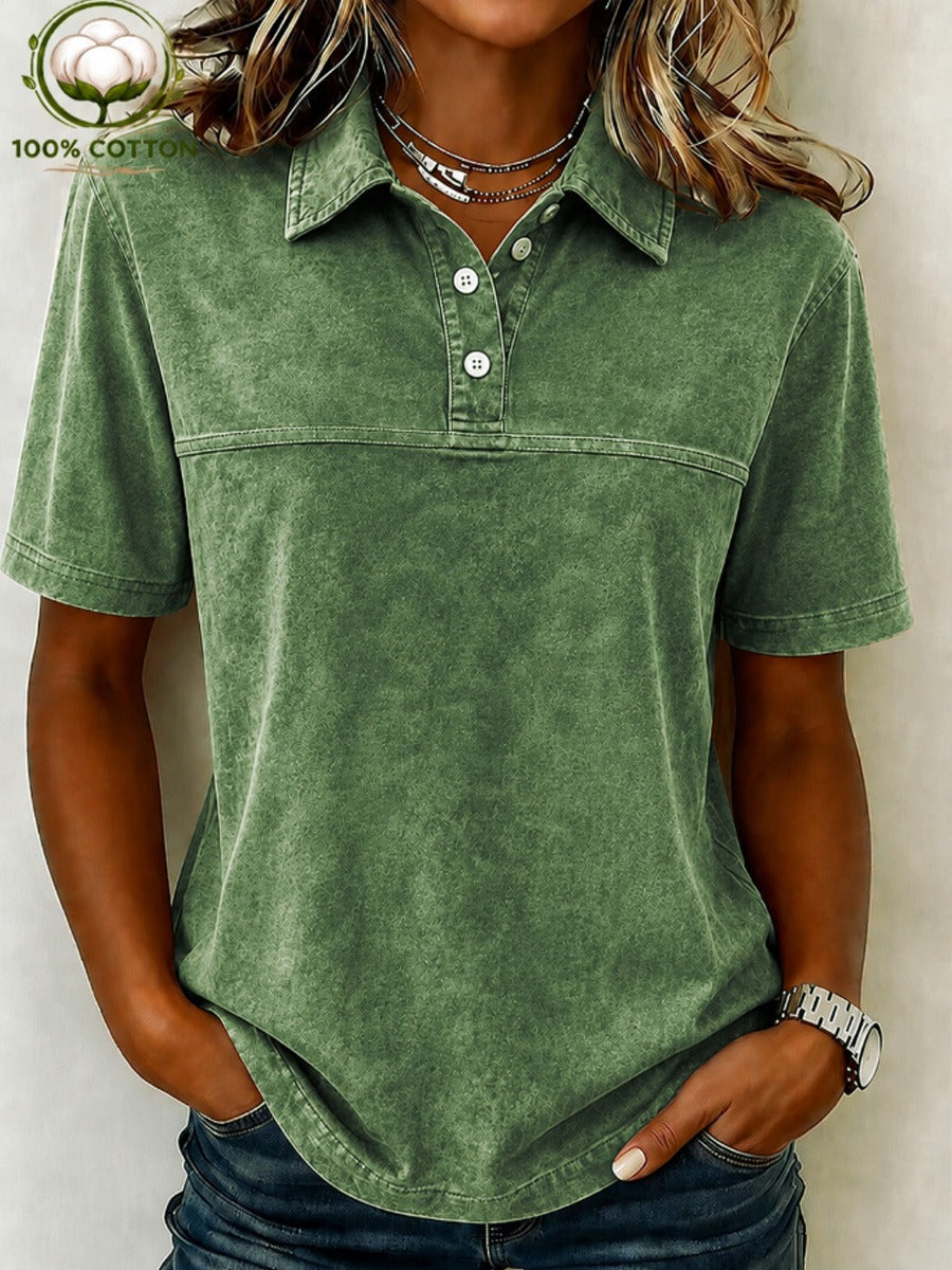 SoftFade Vintage 100% Cotton Henley Shirt
