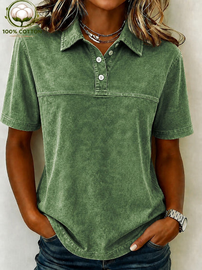 SoftFade Vintage 100% Cotton Henley Shirt
