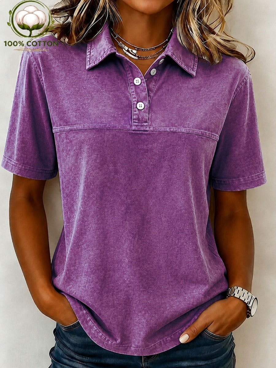SoftFade Vintage 100% Cotton Henley Shirt