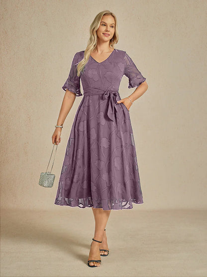 Ruffle Flutter Lace Maxi Dress