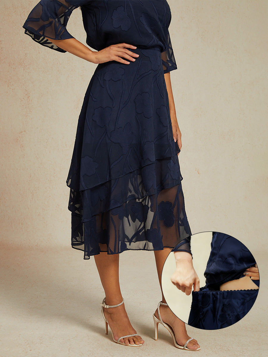 Bloemen Chiffon Midi Rok