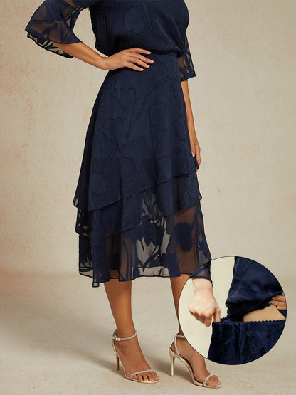 Bloemen Chiffon Midi Rok