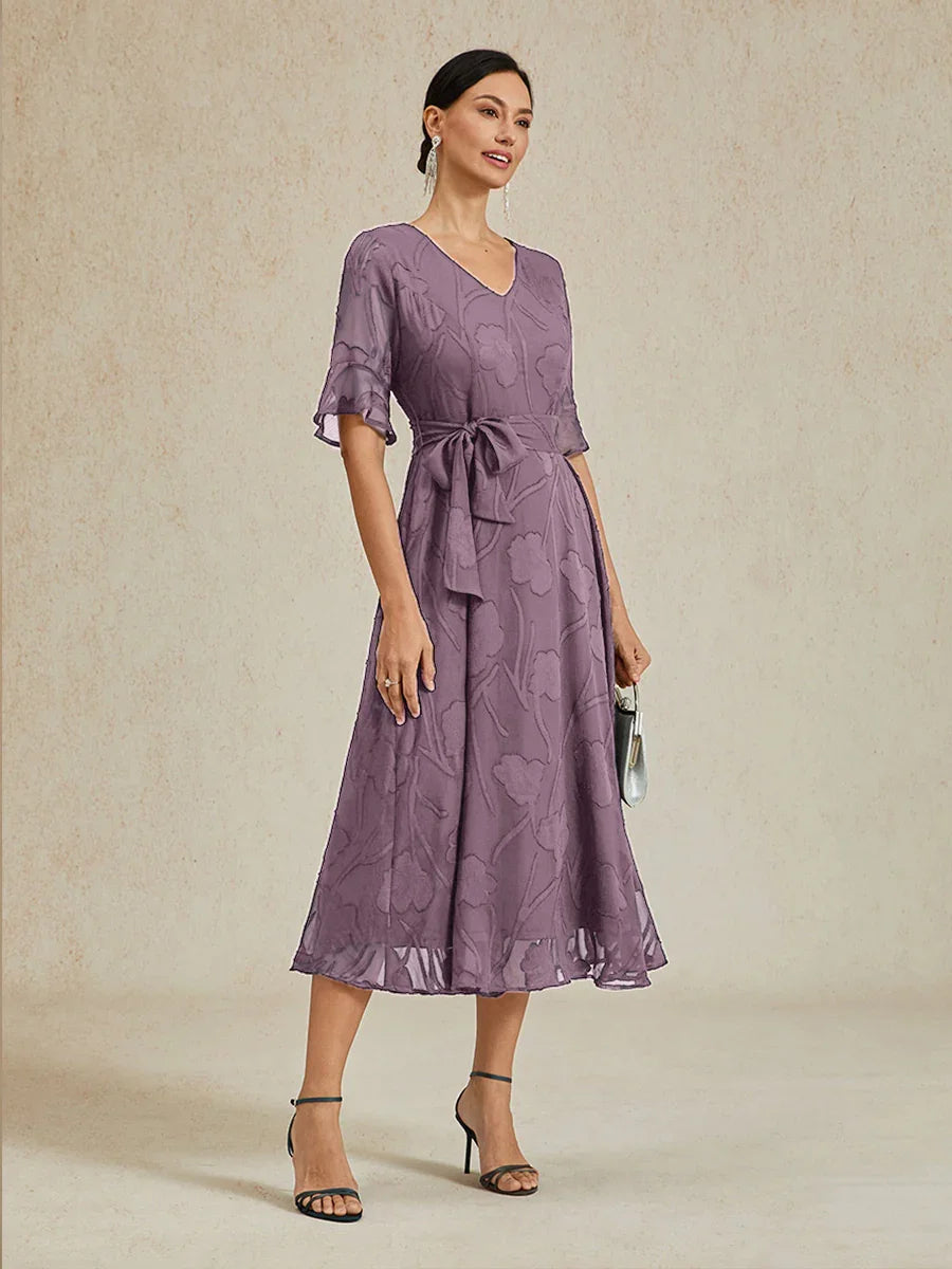 Ruffle Flutter Lace Maxi Dress