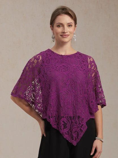 Elegant Lace Batwing Sleeve Top