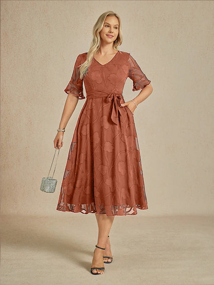 Ruffle Flutter Lace Maxi Dress