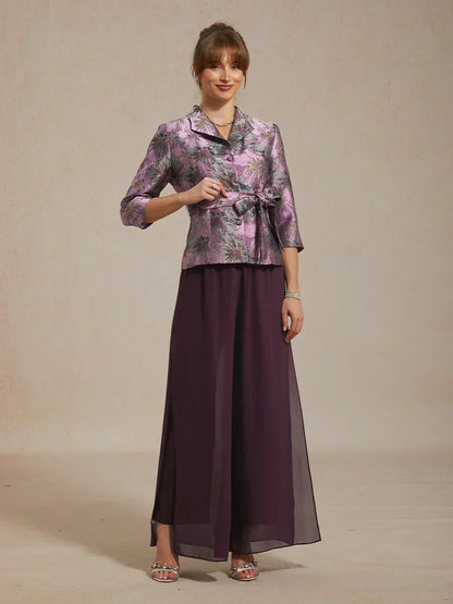 Pantalon droit avec superposition en chiffon à fente sur la jambe