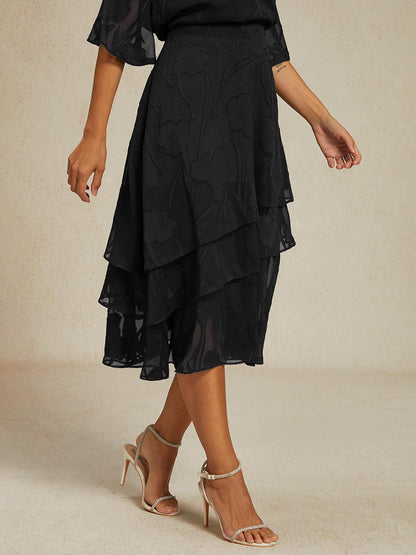 Jupe midi en mousseline fleurie