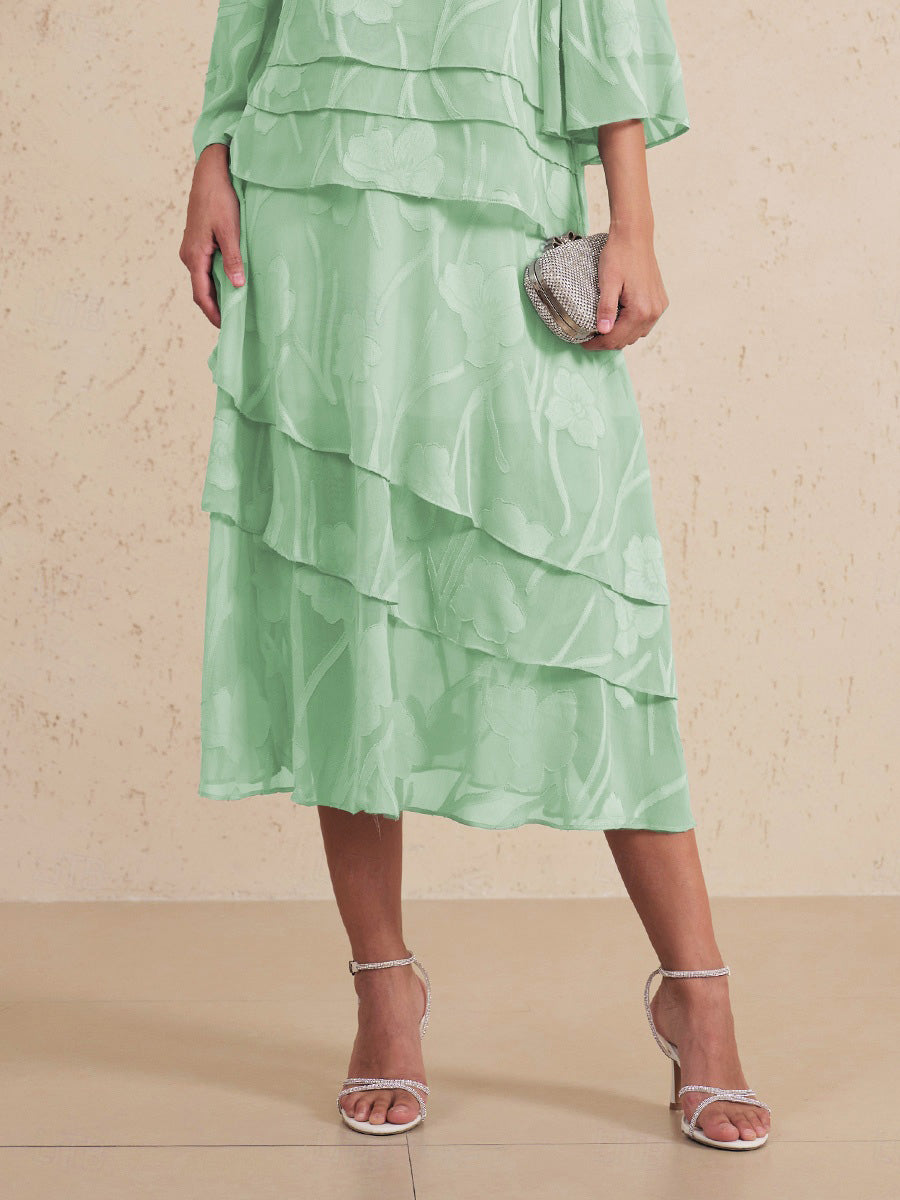 Bloemen Chiffon Midi Rok