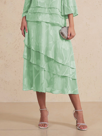 Bloemen Chiffon Midi Rok