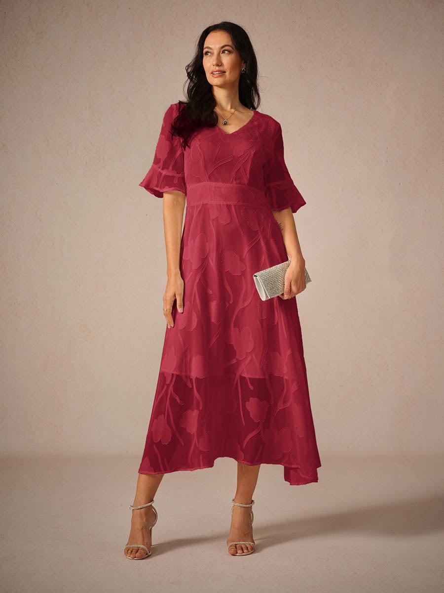 Ruffle Flutter Lace Maxi Dress