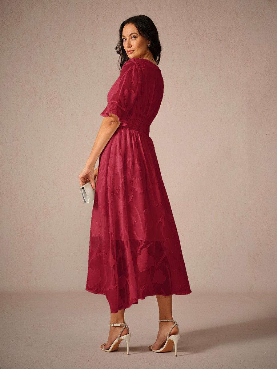 Ruffle Flutter Lace Maxi Dress