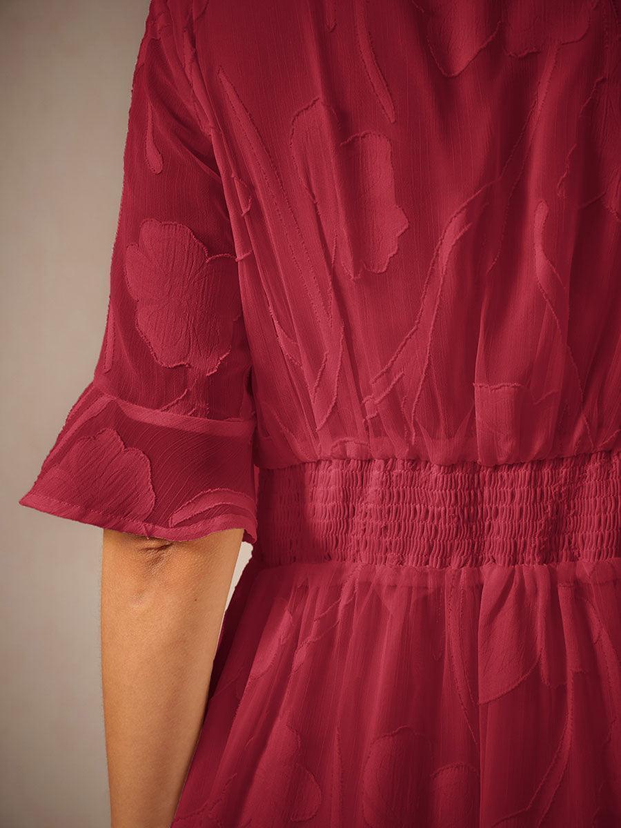 Ruffle Flutter Lace Maxi Dress