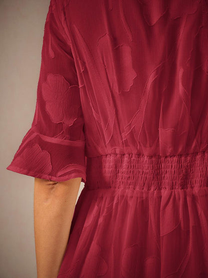 Ruffle Flutter Lace Maxi Dress