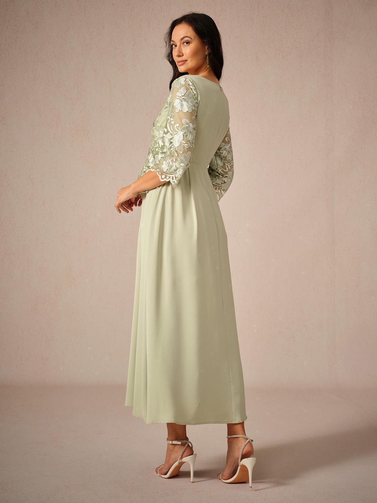 Ruffle Ruched Lace Maxi Dress