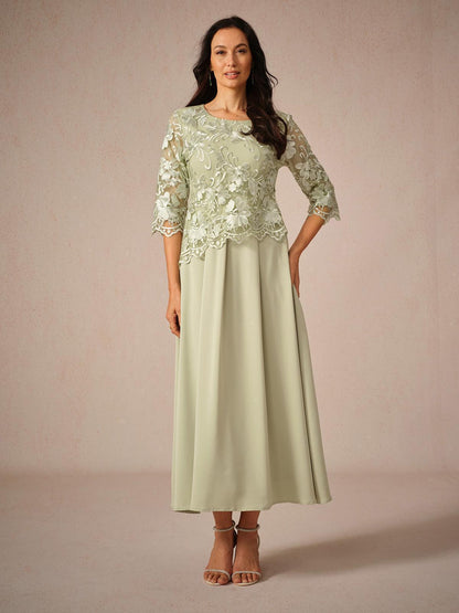 Ruffle Ruched Lace Maxi Dress