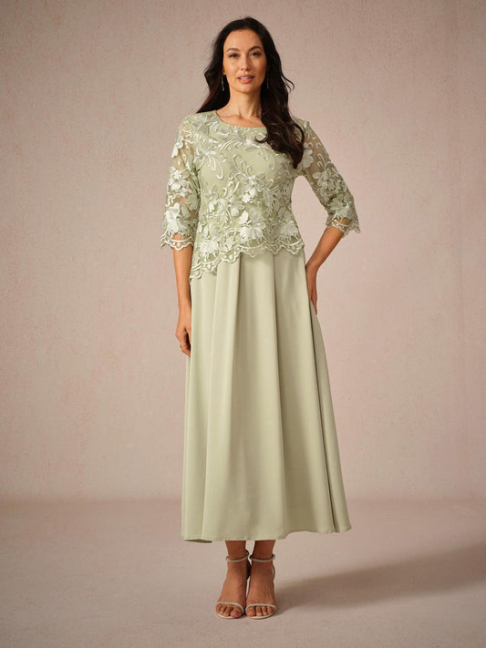 Ruffle Ruched Lace Maxi Dress