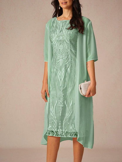 Chiffon Lightweight Half Sleeve Cover-Up