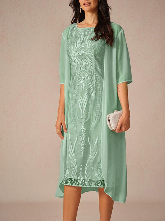 Chiffon Lightweight Half Sleeve Cover-Up