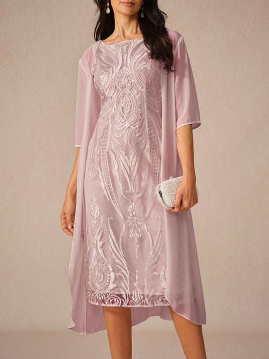 Chiffon Lightweight Half Sleeve Cover-Up