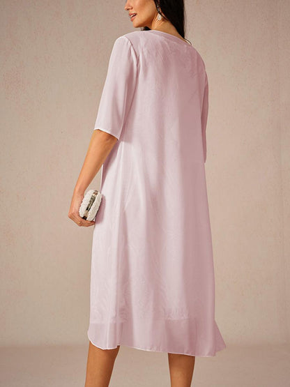 Chiffon Lightweight Half Sleeve Cover-Up