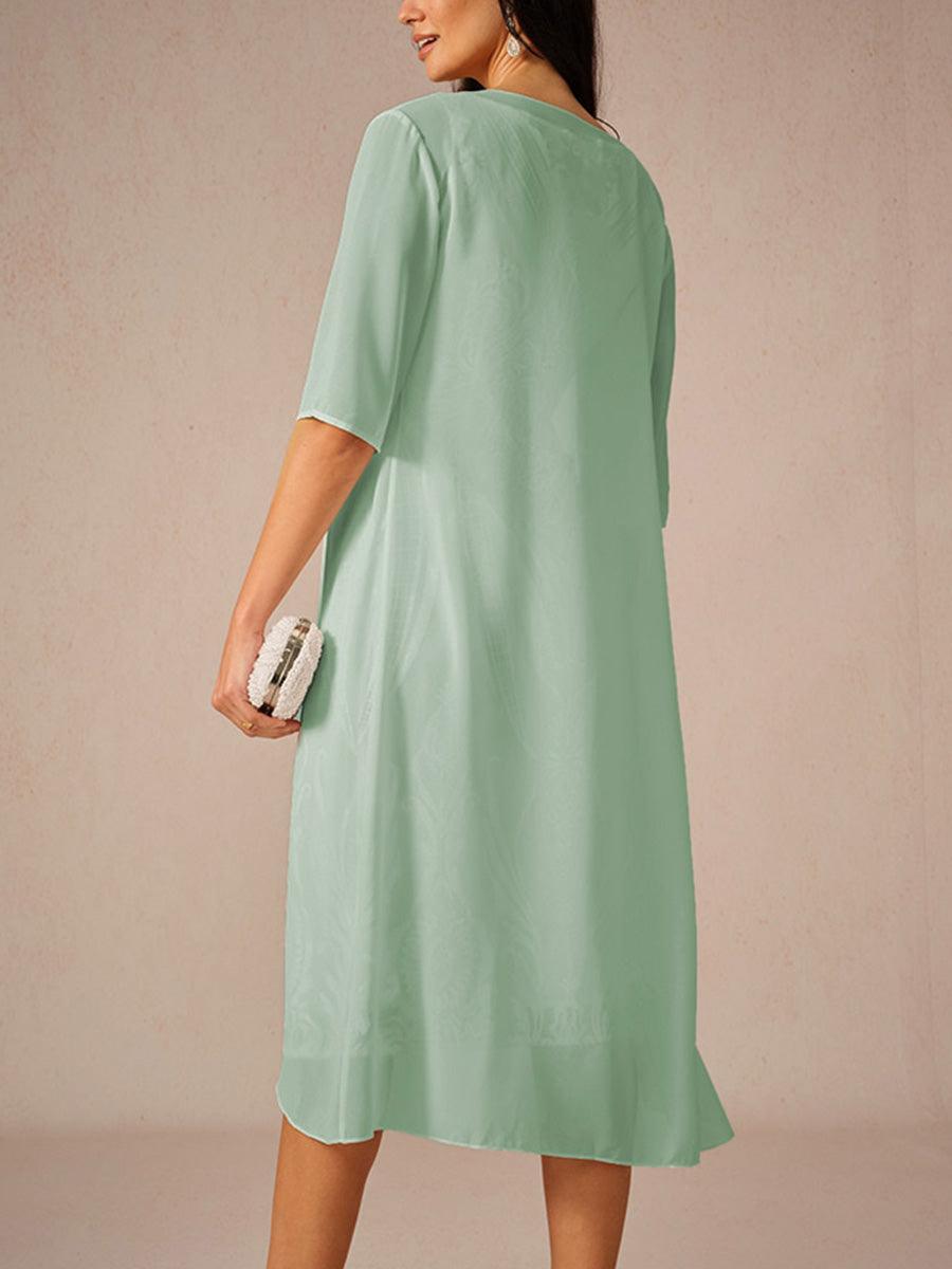 Chiffon Lightweight Half Sleeve Cover-Up