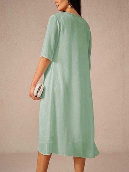 Chiffon Lightweight Half Sleeve Cover-Up