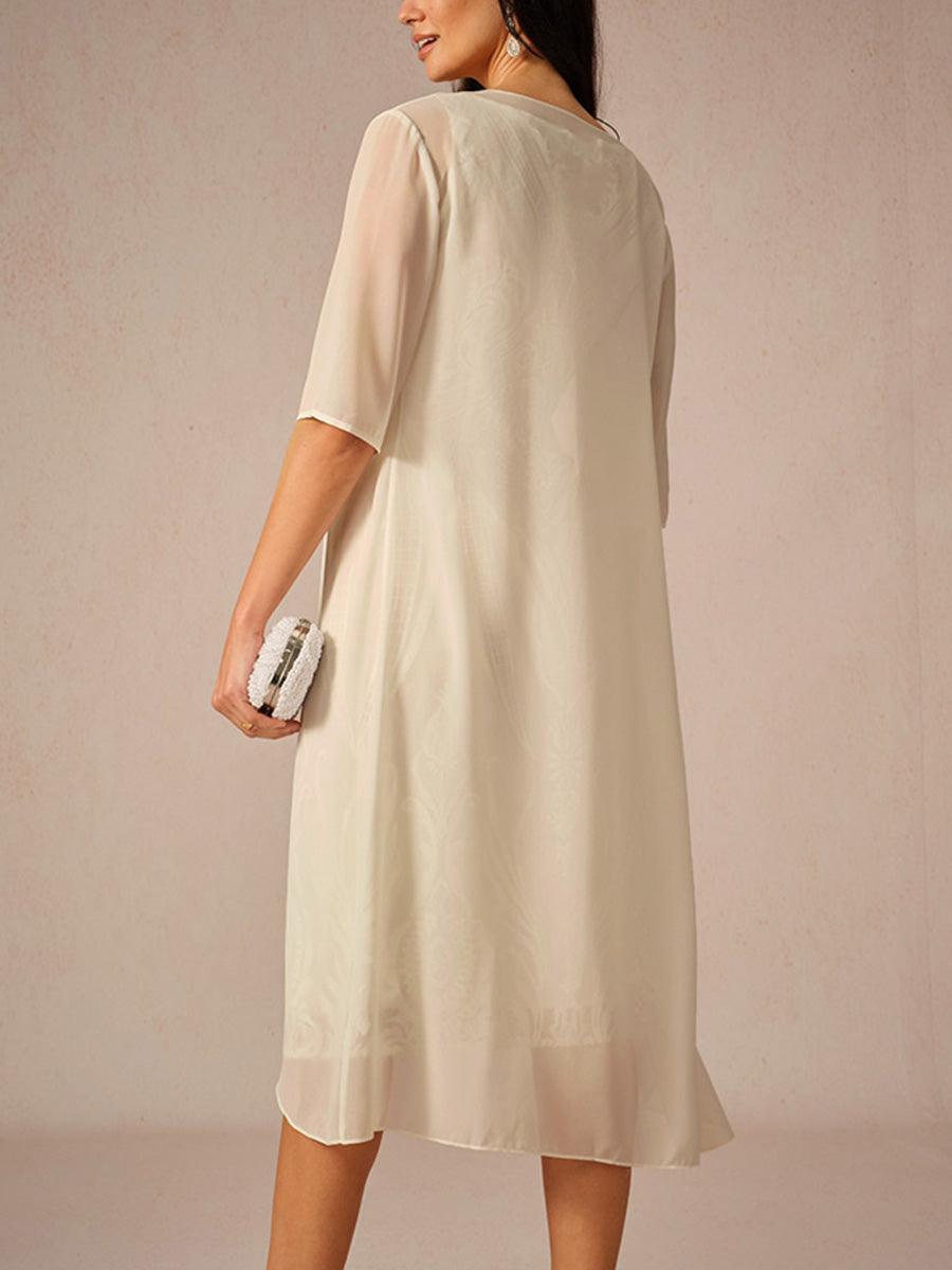 Chiffon Lightweight Half Sleeve Cover-Up