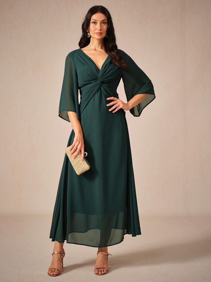 Twisted Ruffle Pearl yarn Maxi Dress