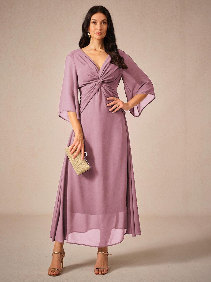 Twisted Ruffle Pearl yarn Maxi Dress