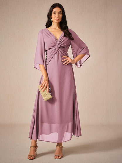 Twisted Ruffle Pearl yarn Maxi Dress